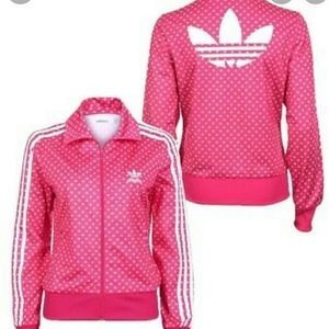 Adidas Rare Pink Lips Firebird Jacket NWOT